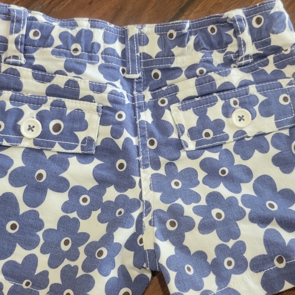Mini Boden Blue and White Floral Cotton Shorts - Picture 9 of 9